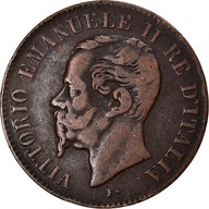 Moneta, Włochy, Vittorio Emanuele II, 2 Centesimi,