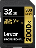Lexar SDHC Professional 32GB 300MB/s UHS-II 2000x