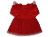 Czerwona sukienka welurowa z tiulem 98