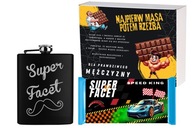 HOTOVÁ KRABIČKA PLOSKAČKA A ČOKOLÁDA, DARČEK NA DEŇ CHLAPCA CHLAPA