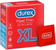 Durex Feel Thin XL Kondómy Super Tenké Väčšie Veľkosť 3 ks