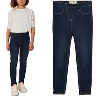 Next Bawełniane Dziewczęce Granatowe Jeansy Spodnie Jegginsy Skinny 146 cm