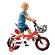 Rower 12" z bocznymi wózkami dla dzieci w wieku 2-4 lat Czerwony dziecięcy