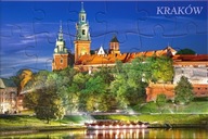 Kartka puzzle. Wawel Castle by Night, Poland