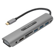 Adaptér USB 9 v 1 TypeC na HDMI Audio VGA USB3.0