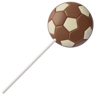Czekoladowa piłka nożna, lizak z czekolady mlecznej. Prezent dla sportowca.