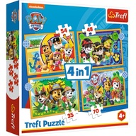 PUZZLE 4W1 UKŁADANKA DLA DZIECI WAKACYJNY PSI PATROL PAW 207 EL 4+ TREFL