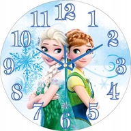 Nástenné hodiny pre deti ľadové kráľovstvo Anna a Elsa