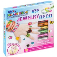 Farby witrażowe biżuteria Ice Jewelery Deco Amos 10 kol x10,5ml + akcesoria