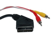 Kabel wtyk Scart <--->2 wtyki RCA audio-video 2,5m