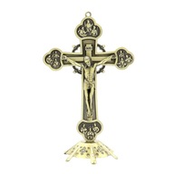 Kov stojaci kríž dekorácia písací stôl Chr