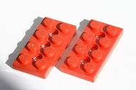 Lego płytka technic 2x4 3709 czerwony 2szt.