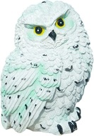 SZOBOR FEHÉR BAGOLY KÜLTÉRI, MINI ÁLLATOK FIGURA KERTI DEKORÁCIÓ