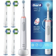 Szczoteczka Elektryczna Oral-B Pro 3 3000 Sensitive Clean Biała Zestaw