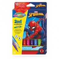 Flamastry obojstranné 10 farieb Spiderman Colorino