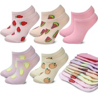 5x ČLENKOVÉ PONOŽKY Dievčenské elastické Ponožky Letné OVOCIE 27-30