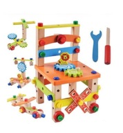 Zestaw konstrukcyjny dla dzieci krzesełko do skręcania warsztat narzędziowy