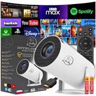 2 x PROJEKTOR ANDROID TV WIFI FULL HD PŘENOSNÝ SMART REPRODUKTOR OTÁČENÍ