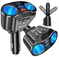 AUTÓS ELOSZTÓ FM TRANSMITTER TÖLTŐ 2xUSB