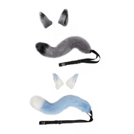 Cosplay Play Costume Wolf Faux Plush Ears Tail