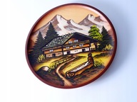 Jose Ohmayer MAľovaný drevený tanier OBRAZ