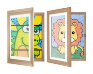 MULTIFUNKČNÍ OTEVÍRACÍ DŘEVĚNÝ RÁMEČEK NA FOTOGRAFIE DÁREK A4 HNĚDÝ BÉŽOVÝ