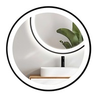 MODERNÉ LED ZRKADLO 60 CM, ČIERNY RÁM, DOTYKOVÝ SPÍNAČ, GLAMOUR, INDUSTRIÁLNY DIZAJN