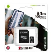 Čítačka pamäťových kariet Kingston Pamäťová Karta KINGSTON Canvas MicroSD 100MB/s 64GB