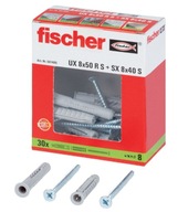 Fischer Kołki z śrubami UX 8x50 R S + SX 8x40 S