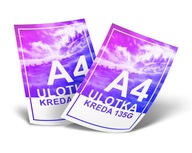 Ulotki A4 papier: kreda 135g druk: 4+0 nakład: 25