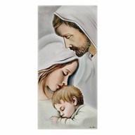 Obraz Świętej Rodziny malowany na drewnie | Rozmiar: 24.2x47.5 cm