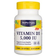 Healthy Origins Vitamín D3 5000IU Imunita Mozog Srdce Zuby Kosti 120 kaps