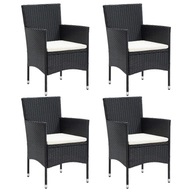 Záhradné stoličky 4 ks polyratan čierne