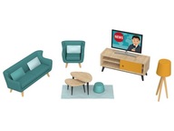 Drevený nábytok do domčeka pre bábiky - Obývacia izba 3 +