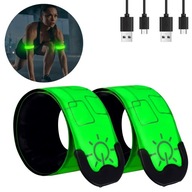 2x OPASKA ODBLASKOWA LED NA RĘKĘ RAMIĘ DO BIEGANIA NA ROWER WODOODPORNA USB