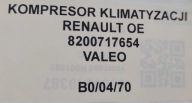 kompresor klimatizaci RENAULT OE 8200717654