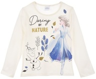Biała bluzka dla dziewczynek Disney Frozen Elsa i Olaf r.104 cm