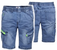 MOBI krótkie miękkie spodenki jeans r 122/128