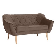 Sofa 2-osobowa w stylu skandynawskim z przeszyciami CARO 2 Czekoladowy