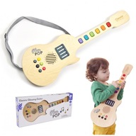 CLASSIC WORLD Drevená elektrická gitara Svietiaca pre deti