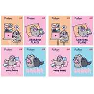 8X ZESZYT A5 32 KARTKI PUSHEEN: 4x TRZY LINIA + 4x KRATKA