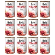 Brit Pate Meat Beef Vlhké Krmivo pre psa Hovädzie 12x400g