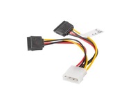 Kabel zasilający Lanberg Molex(M) -> 2x SATA(F) 0,15m