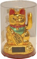 Kotek szczęścia złoty z solarem 8,75cm