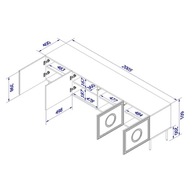 RTV skrinka PALAZZO 200x42x60 čierna + dub craft