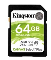 Kingston 64GB Canvas Select Plus odczyt 100MB/s