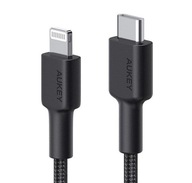 AUKEY CB-CL03 Black nylonowy kabel Lightning-USB C | USB Power Delivery USB
