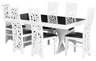 Sada rozkladací stôl 180 cm + 40 cm a 6 stoličiek