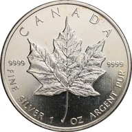 55. Kanada, 5 dolarów 2009, Liść klonu , 1 oz Ag999