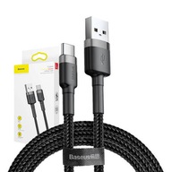 Kabel USB do USB-C Baseus Cafule 3A 0.5m szaro-czarny CarPlay Android Auto